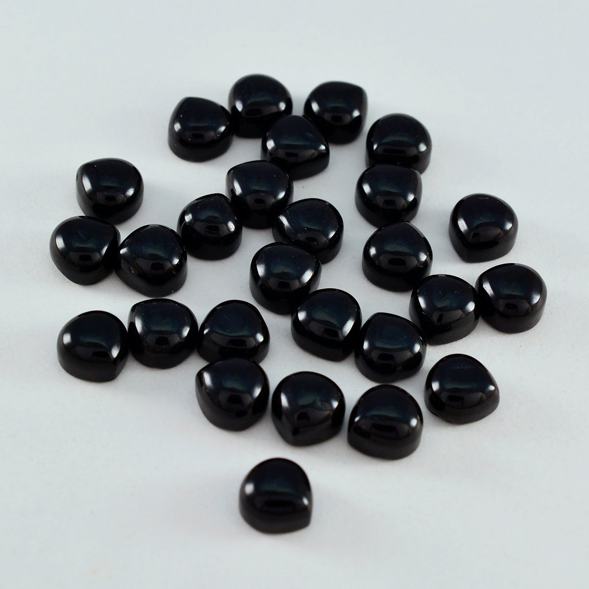 Riyogems 1PC Black Onyx Cabochon 5x5 mm hartvorm verrassende kwaliteit losse edelstenen
