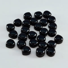 Riyogems 1 pc cabochon onyx noir 6x6 mm en forme de coeur pierre en vrac de merveilleuse qualité