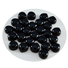 riyogems 1pc cabochon onyx noir 7x7 mm forme de coeur pierre précieuse en vrac de qualité douce