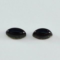 riyogems 1pc cabochon onyx noir 5x10 mm forme marquise a+1 pierres précieuses de qualité