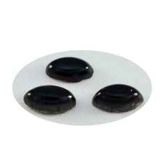 Riyogems 1 pieza cabujón de ónix negro 7x14 mm forma marquesa piedra preciosa de buena calidad