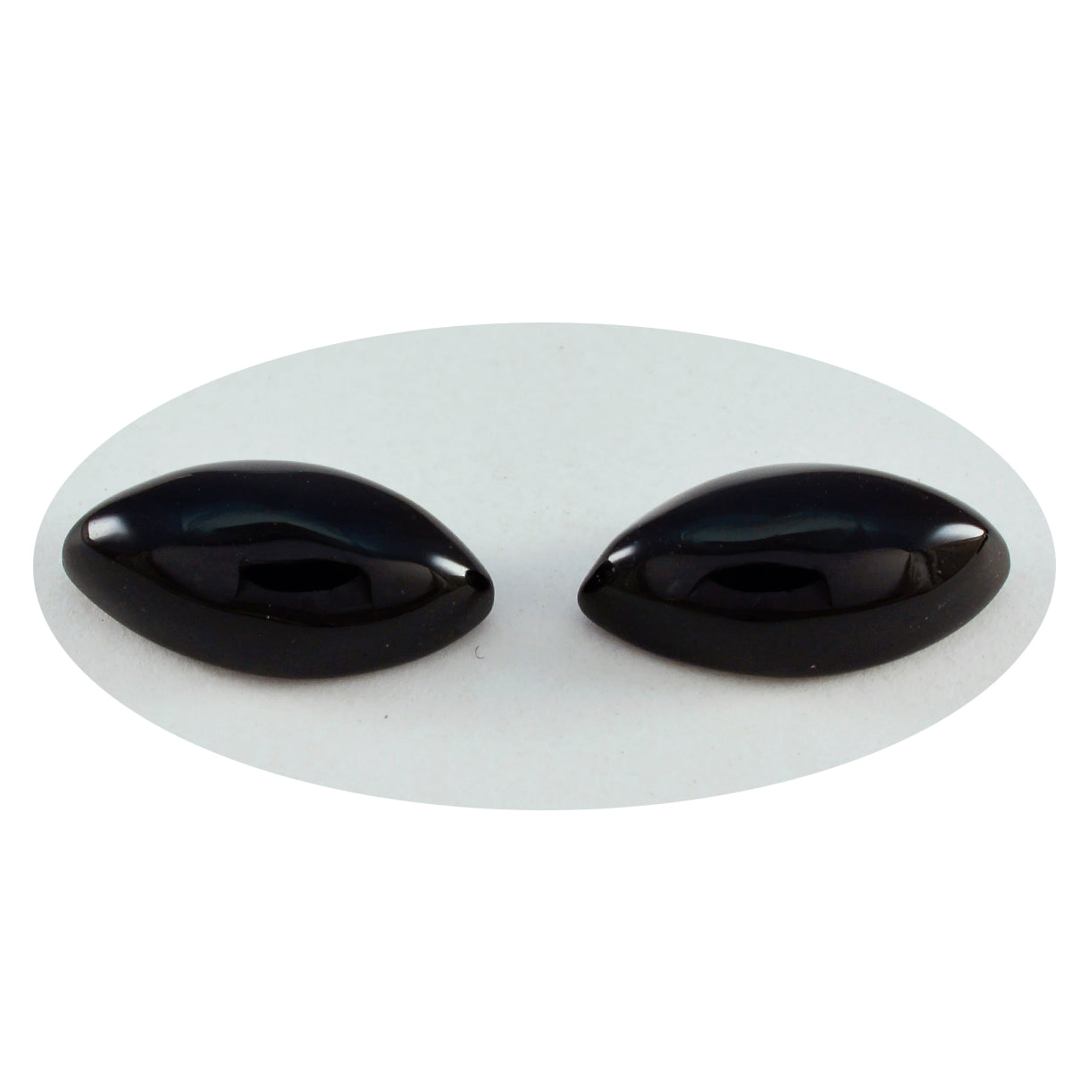 Riyogems 1PC Black Onyx Cabochon 9X18 mm Marquise Shape beautiful Quality Loose Gems