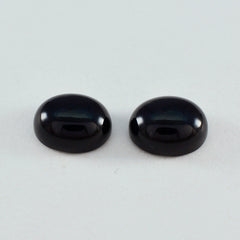 Riyogems 1 Stück schwarzer Onyx-Cabochon, 10 x 12 mm, ovale Form, Edelsteine von fantastischer Qualität