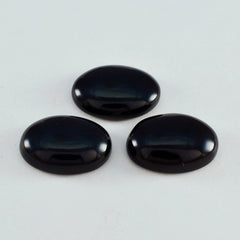 Riyogems 1 cabujón de ónix negro de 0.472 x 0.630 in, forma ovalada, piedra preciosa de calidad maravillosa