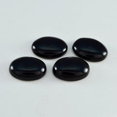 Riyogems 1 Stück schwarzer Onyx-Cabochon, 12 x 16 mm, ovale Form, Edelstein von wunderbarer Qualität