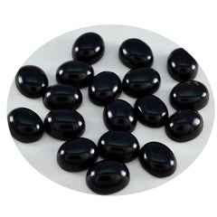riyogems 1 st svart onyx cabochon 6x8 mm oval form utmärkt kvalitet ädelsten