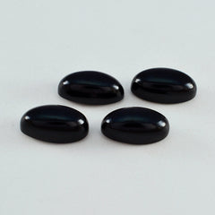Riyogems 1 Stück schwarzer Onyx-Cabochon, 7 x 14 mm, ovale Form, hübscher, hochwertiger, loser Edelstein