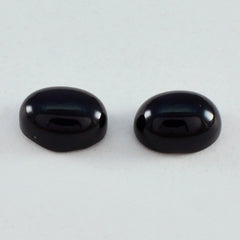 Riyogems 1 pieza cabujón de ónix negro 8x10mm forma ovalada piedra suelta de calidad encantadora