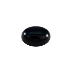 Riyogems 1 Stück schwarzer Onyx-Cabochon, 8 x 10 mm, ovale Form, schöner hochwertiger loser Stein