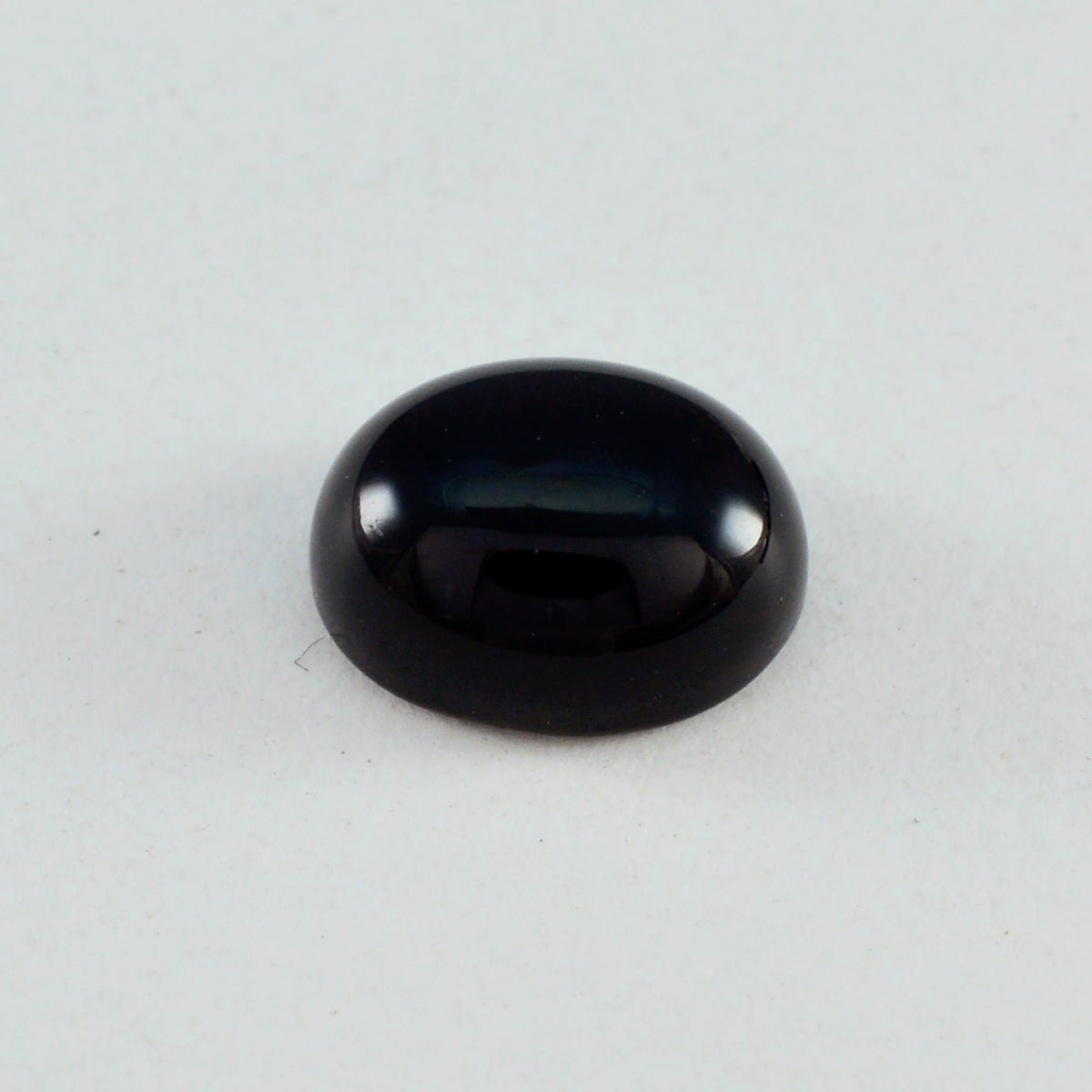 Riyogems 1 Stück schwarzer Onyx-Cabochon, 9 x 11 mm, ovale Form, hübscher, hochwertiger, loser Edelstein