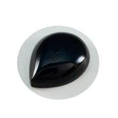 riyogems 1pc ブラックオニキス カボション 12x16 mm ペアシェイプ AA 品質宝石