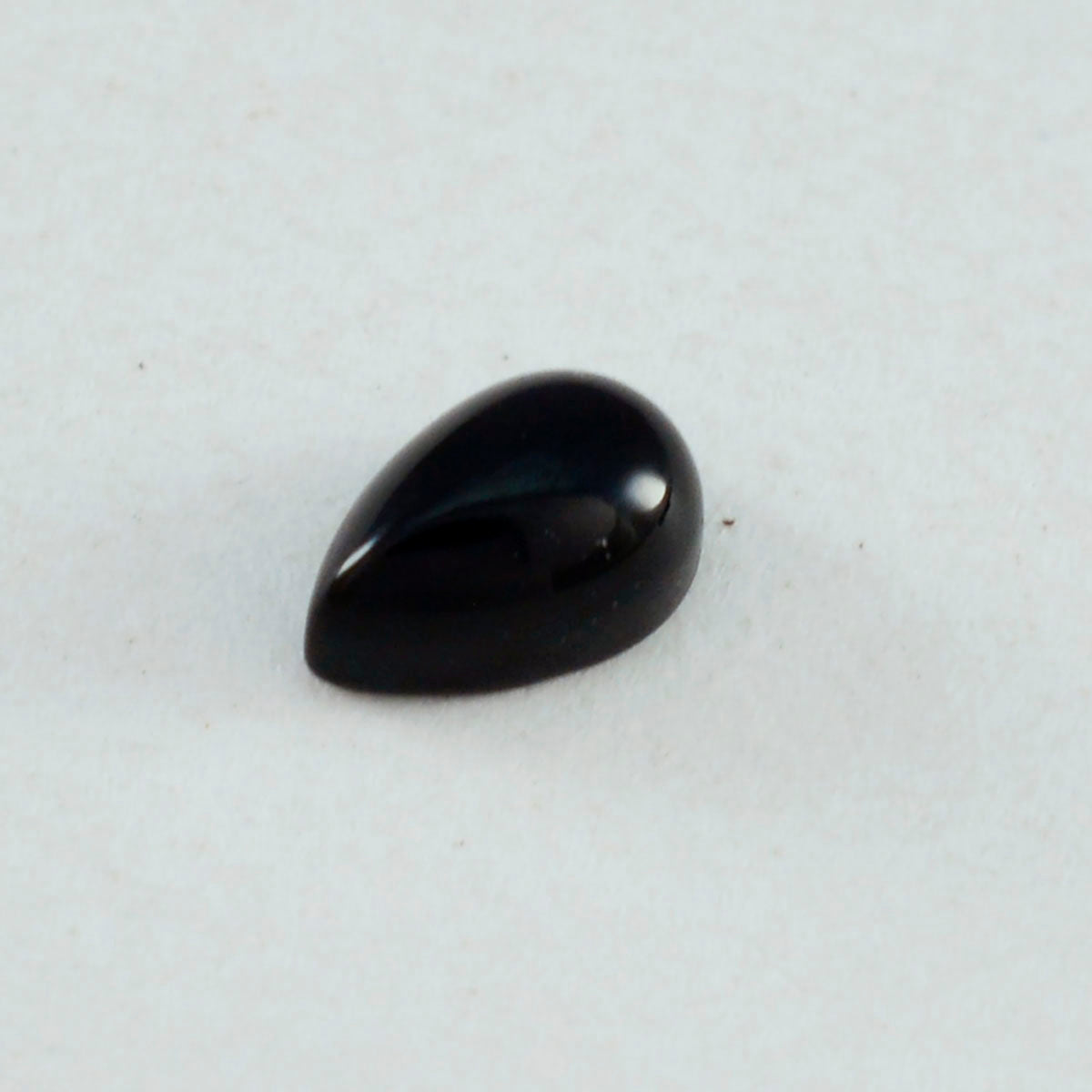 Riyogems 1PC zwarte onyx cabochon 7x10 mm peervorm verbazingwekkende kwaliteit edelsteen