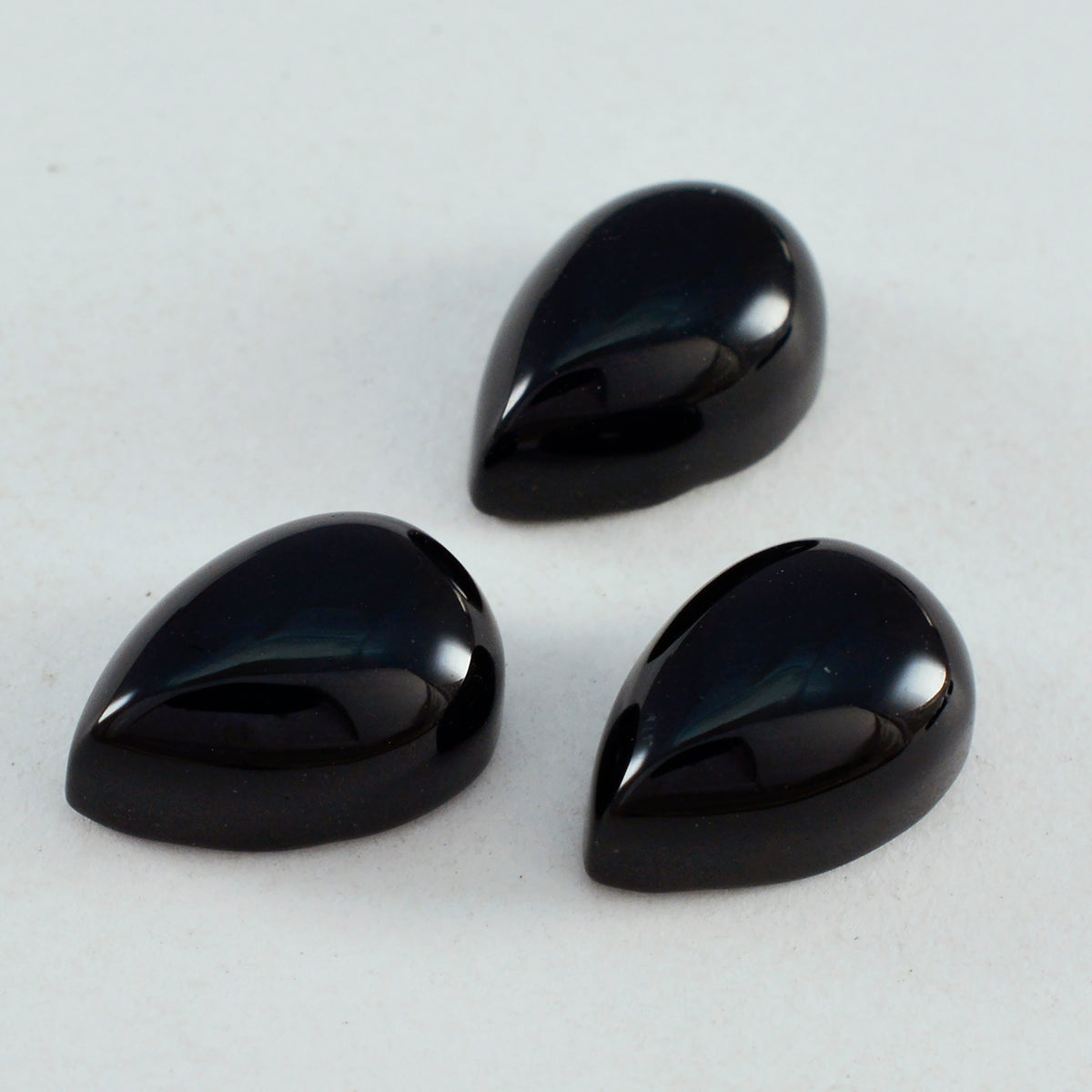 riyogems 1pc ブラックオニキス カボション 8x12 mm ペアシェイプかわいい品質の宝石