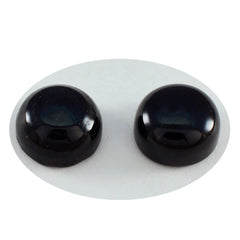 Riyogems 1 Stück schwarzer Onyx-Cabochon, 10 x 10 mm, runde Form, attraktiver Qualitätsedelstein