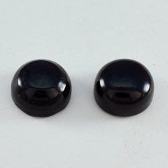 Riyogems 1 Stück schwarzer Onyx-Cabochon, 10 x 10 mm, runde Form, attraktiver Qualitätsedelstein