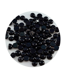 Riyogems 1 cabujón de ónix negro de 5 x 5 mm, forma redonda, piedra suelta de calidad A+1