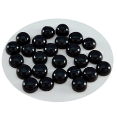 Riyogems 1 cabujón de ónix negro de 0.236 x 0.236 in, forma redonda, calidad A1, piedra preciosa suelta
