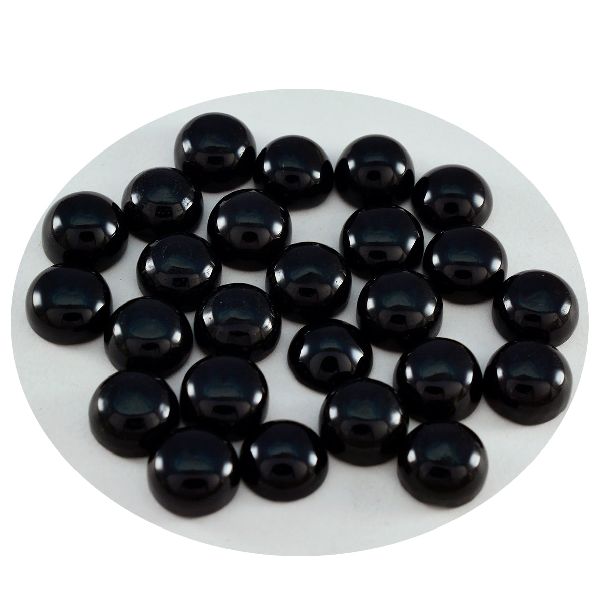 riyogems 1pc cabochon onyx noir 6x6 mm forme ronde a1 qualité pierre précieuse en vrac