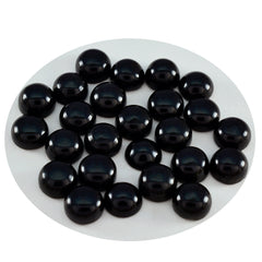 Riyogems 1PC zwarte onyx cabochon 6x6 mm ronde vorm A1 kwaliteit losse edelsteen