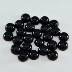 Riyogems 1 Stück schwarzer Onyx-Cabochon, 6 x 6 mm, runde Form, A1-Qualität, loser Edelstein