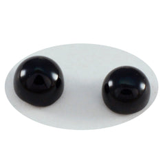Riyogems 1 Stück schwarzer Onyx-Cabochon, 7 x 7 mm, runde Form, Edelstein von guter Qualität