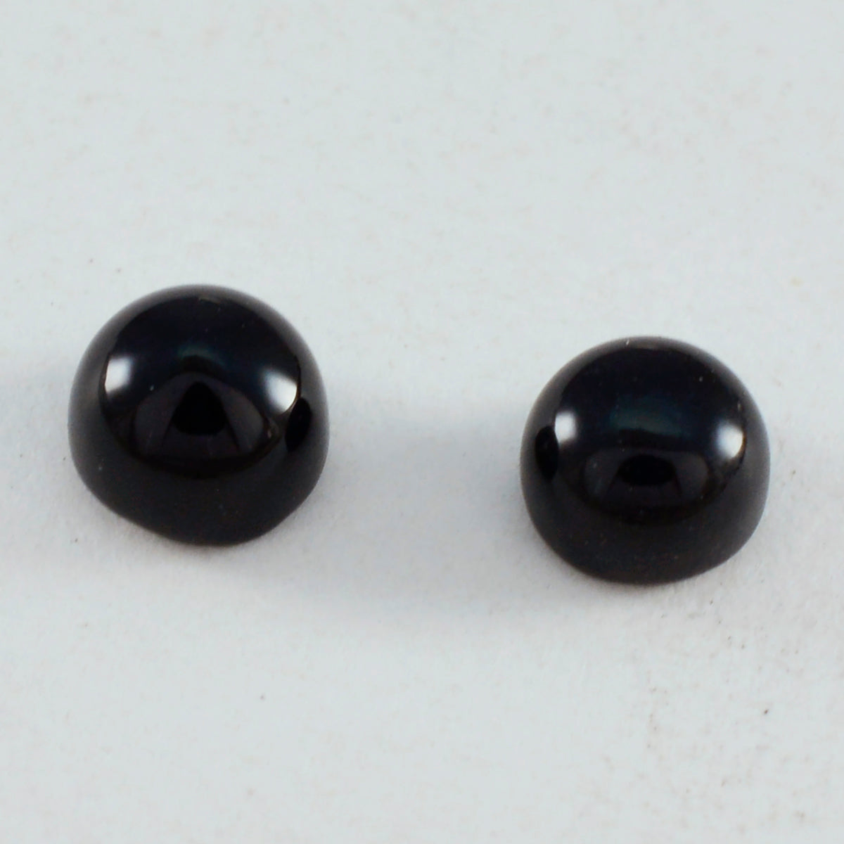 Riyogems 1 pieza cabujón de ónix negro 8x8 mm forma redonda gemas de buena calidad