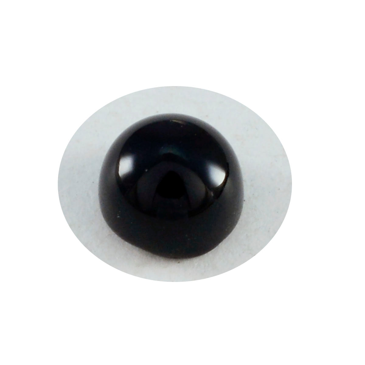 Riyogems 1 Stück schwarzer Onyx-Cabochon, 8 x 8 mm, runde Form, schöne Qualitätsedelsteine