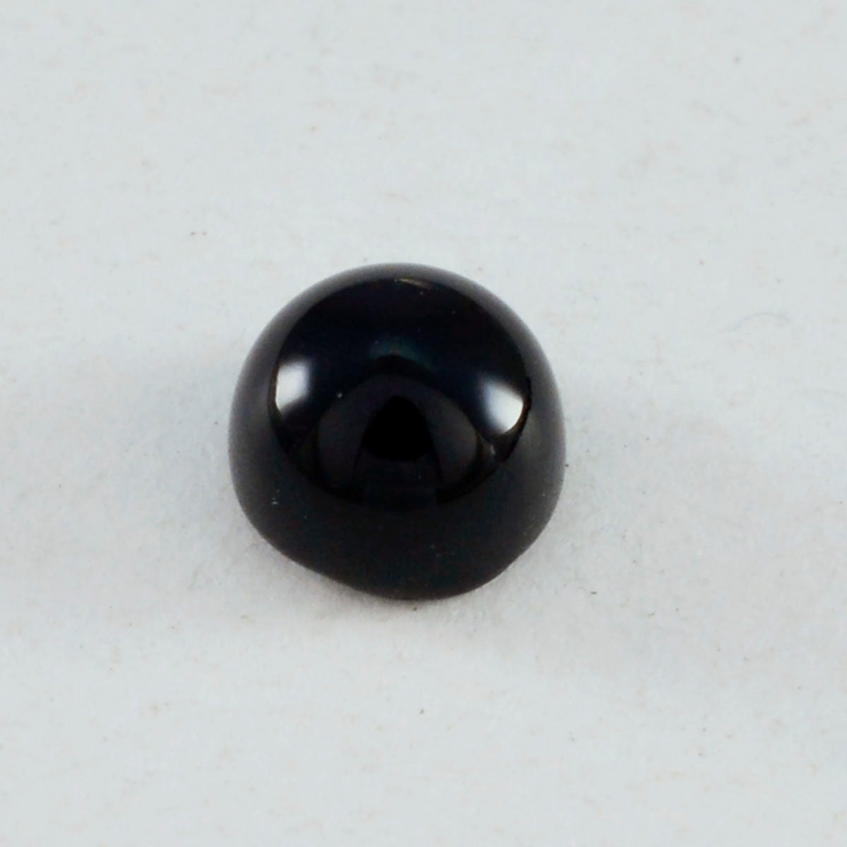 Riyogems 1 Stück schwarzer Onyx-Cabochon, 8 x 8 mm, runde Form, schöne Qualitätsedelsteine