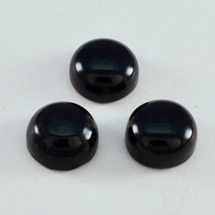 Riyogems 1PC Black Onyx Cabochon 9X9 mm Round Shape beautiful Quality Stone