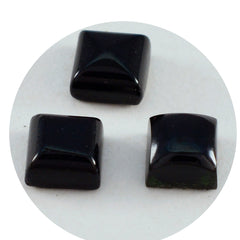 riyogems 1 st svart onyx cabochon 10x10 mm fyrkantig form häpnadsväckande kvalitet lös ädelsten