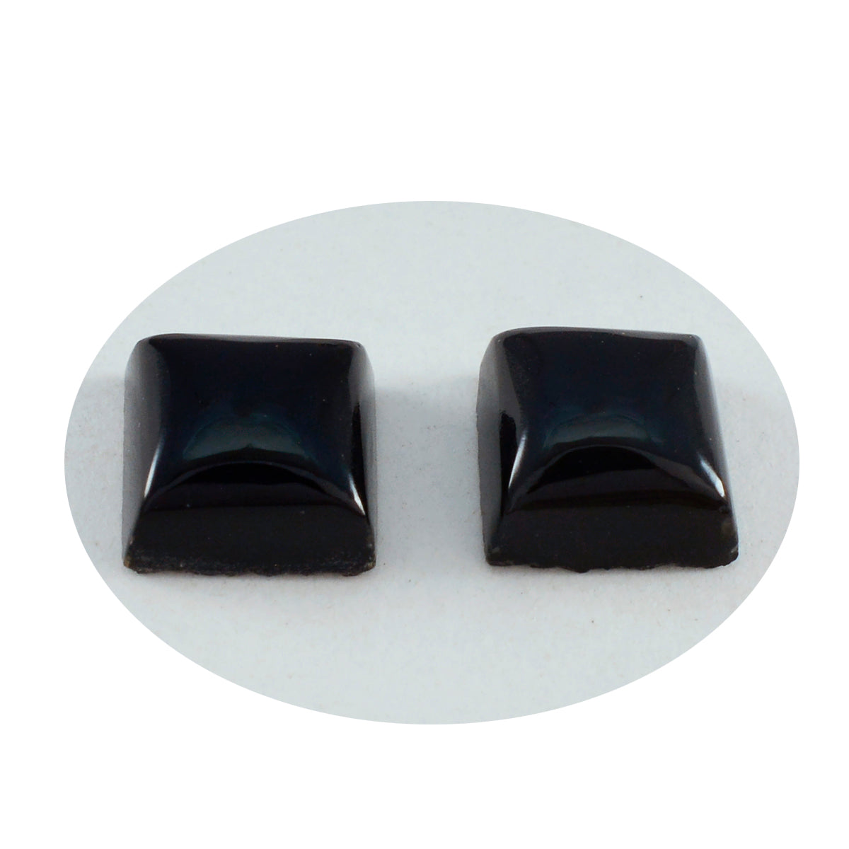 Riyogems 1 pieza cabujón de ónix negro 14x14 mm forma cuadrada piedra preciosa de calidad impresionante