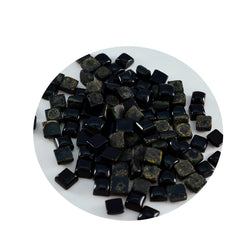 riyogems 1pc cabochon onyx noir 4x4 mm forme carrée jolies pierres précieuses de qualité