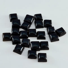 Riyogems, 1 pieza, cabujón de ónix negro, 7x7mm, forma cuadrada, gema suelta de buena calidad