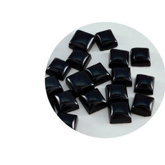 riyogems 1pc ブラック オニキス カボション 7x7 mm 正方形の形状のハンサムな品質のルース宝石
