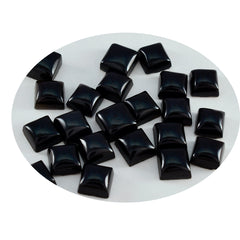 Riyogems 1 pc cabochon onyx noir 8x8 mm forme carrée pierres précieuses en vrac de grande qualité