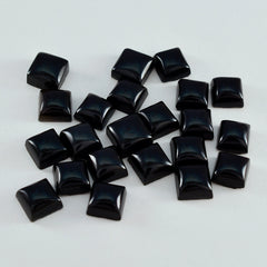Riyogems 1 pc cabochon onyx noir 8x8 mm forme carrée pierres précieuses en vrac de grande qualité
