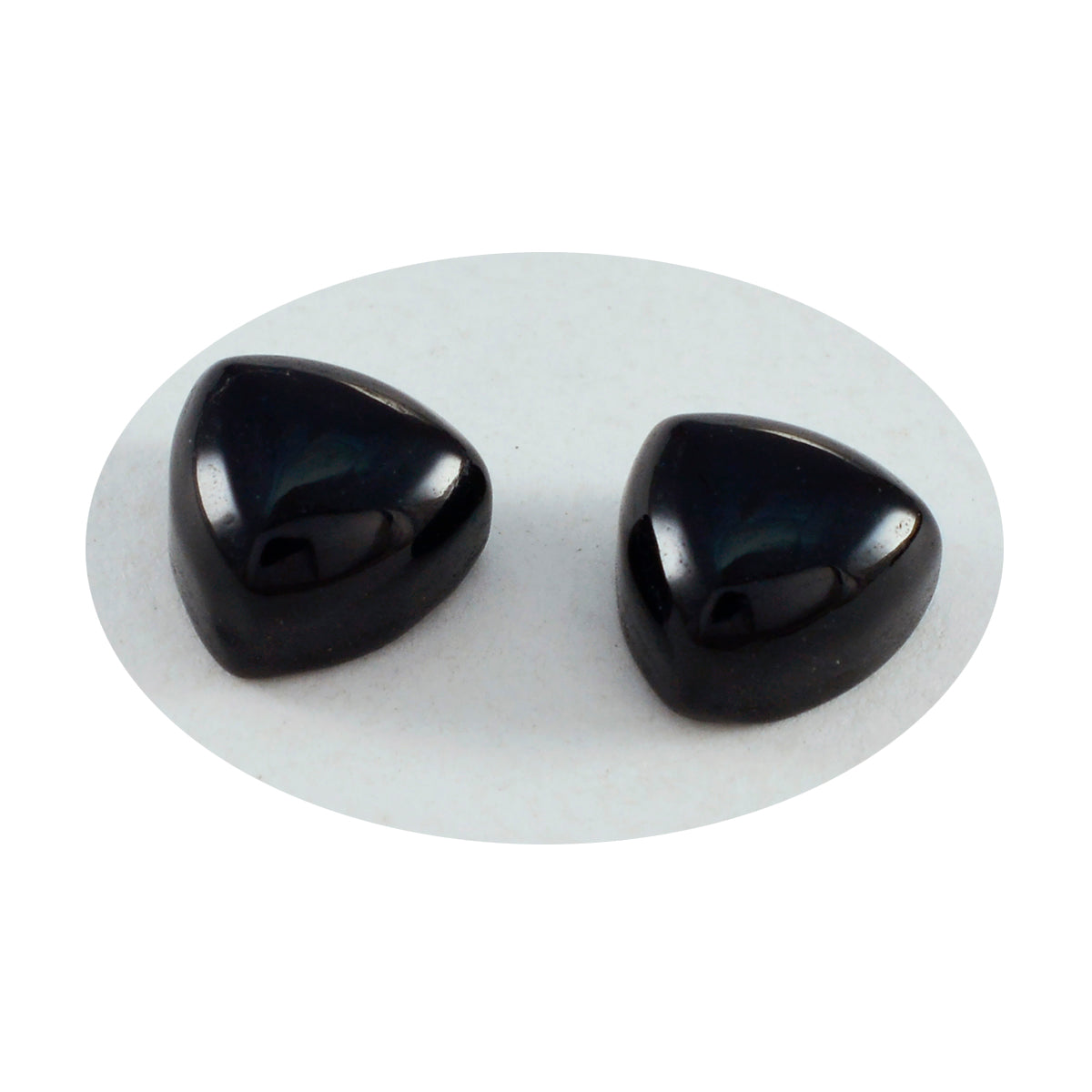 Riyogems 1PC Black Onyx Cabochon 10x10 mm Trillion Shape A+1 Quality Gemstone