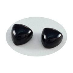 riyogems 1 cabochon d'onyx noir 10x10 mm forme trillion a+1 pierre précieuse de qualité