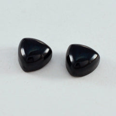 Riyogems 1 Stück schwarzer Onyx-Cabochon, 10 x 10 mm, Trillionenform, A+1-Qualitätsedelstein