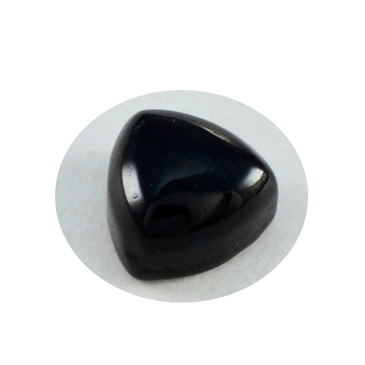 Riyogems 1PC Black Onyx Cabochon 15x15 mm Trillion Shape attractive Quality Gem