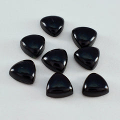Riyogems 1 Stück schwarzer Onyx-Cabochon, 7 x 7 mm, Trillion-Form, Edelstein in AA-Qualität