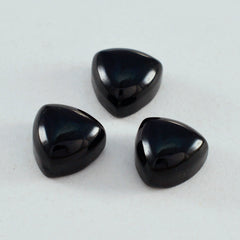 Riyogems 1 Stück schwarzer Onyx-Cabochon, 9 x 9 mm, Trillion-Form, A+-Qualitätsstein