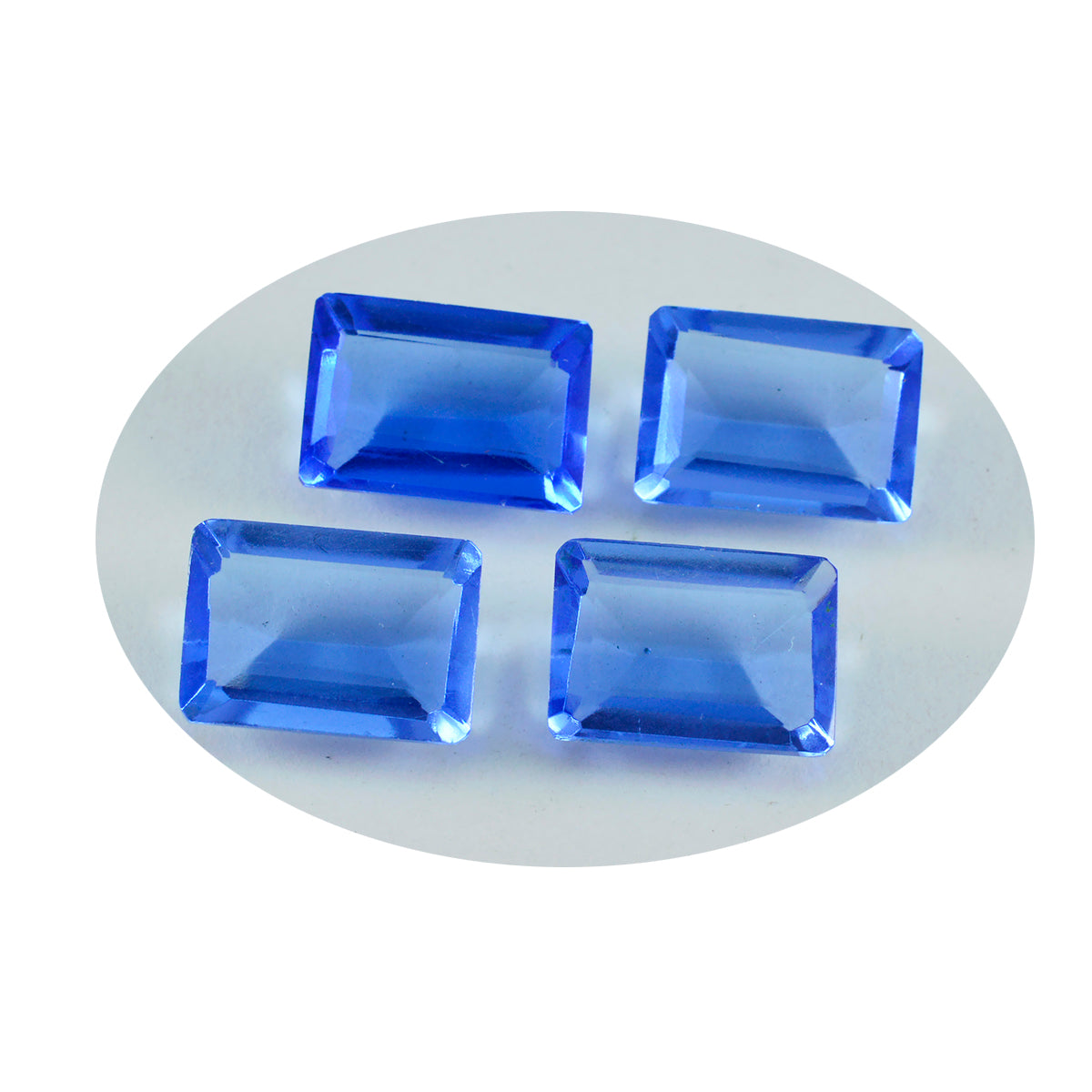 Riyogems 1pc saphir bleu cz facettes 10x14mm forme octogonale belles pierres précieuses de qualité