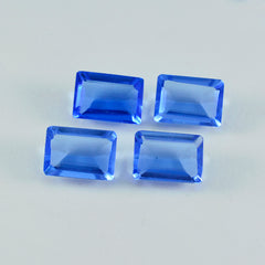 Riyogems 1 Stück blauer Saphir, CZ, facettiert, 10 x 14 mm, Achteckform, hübsche Qualitätsedelsteine