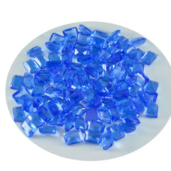 Riyogems 1PC Blue Sapphire CZ Faceted 4x6 mm Octagon Shape handsome Quality Stone