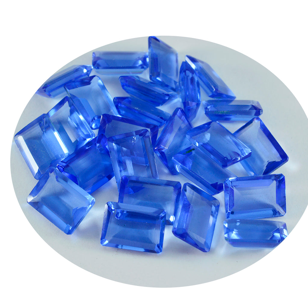 riyogems 1 шт. синий сапфир cz ограненный 5x7 мм восьмиугольная форма красивый качественный драгоценный камень