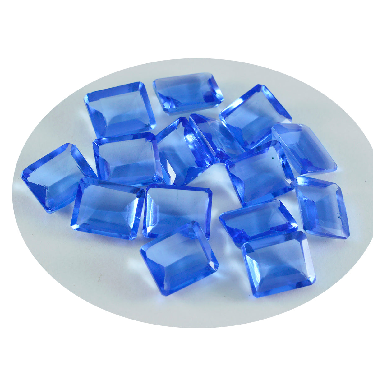 Riyogems 1PC blauwe saffier CZ gefacetteerde 7x9 mm achthoekige vorm uitstekende kwaliteit losse edelstenen