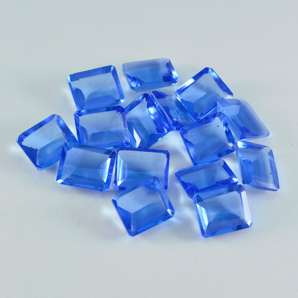 Riyogems 1pc saphir bleu cz facettes 7x9mm forme octogonale excellente qualité pierres précieuses en vrac