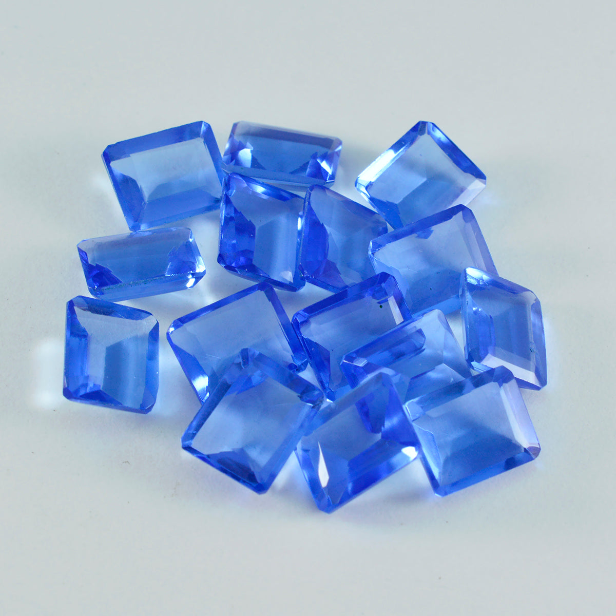 riyogems 1pc zaffiro blu cz sfaccettato 8x10 mm forma ottagonale pietra sciolta di bella qualità