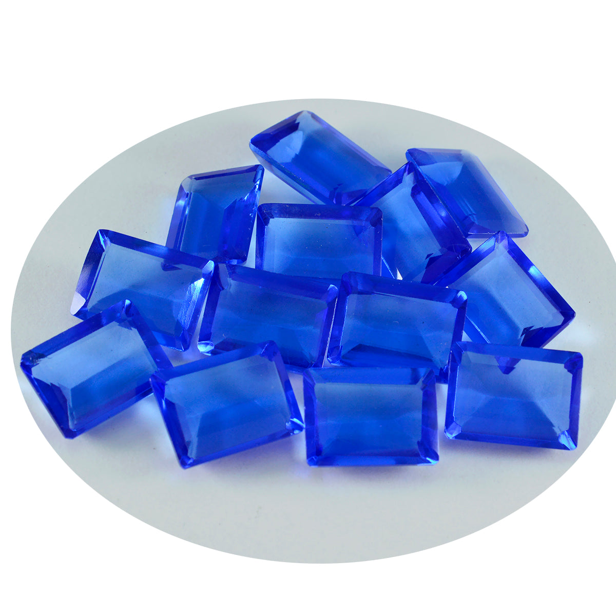 riyogems 1pc ブルー サファイア CZ ファセット 9x11 mm 八角形の驚くべき品質のルース宝石